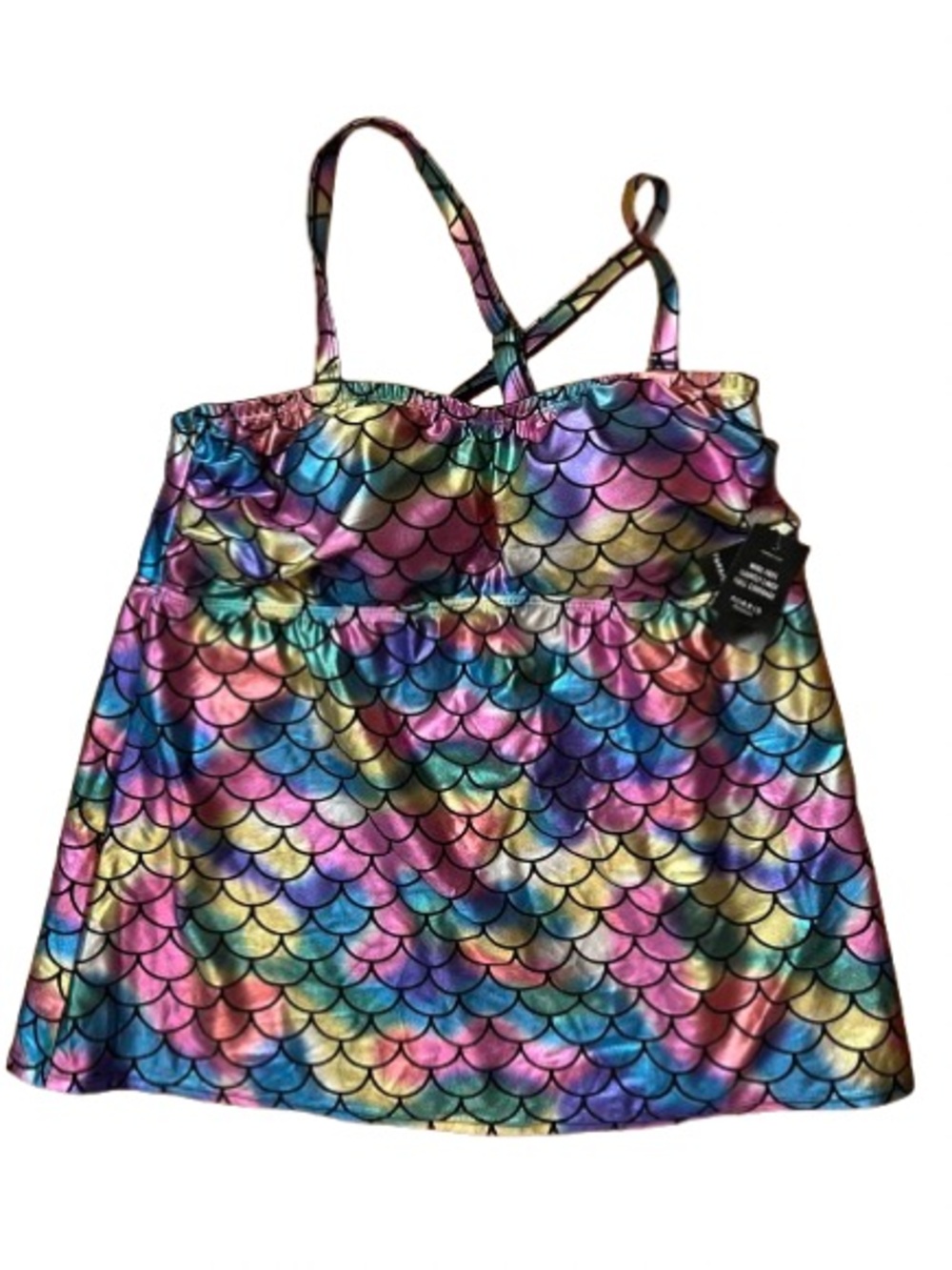 NWT Torrid Mermaid Full Coverage Tankini Top Removable Straps Size 1X